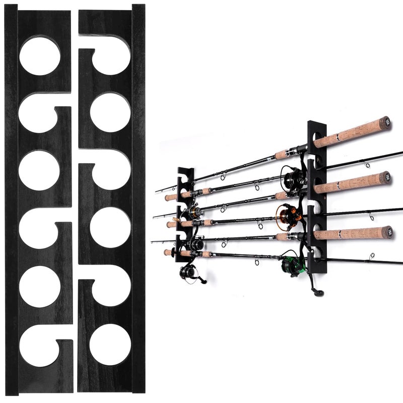 Ghosthorn Fishing Pole Rod Racks Wall or Ceiling Mounted Fishing Pole Rod Holders for Garage Storage Organizer Fishing Gear Equipment for Men Women - Image 2