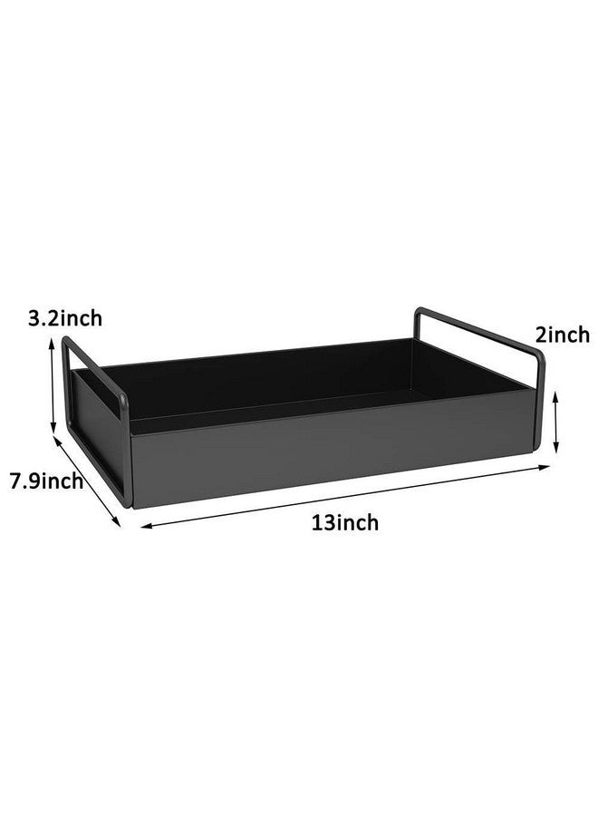 ROLLYWARE Rectangular Black Metal Bathroom Vanity Tray, Kitchen/Bathroom Countertop Storage Shelf Organizer, Coffee Table Decorative Tray Cosmetic Organizer Display Holder - Image 5