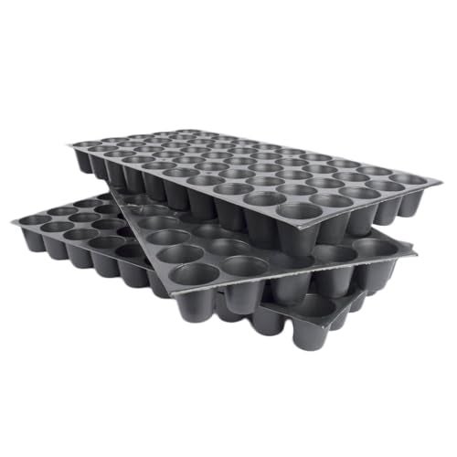 UGAOO Reusable Seedling Tray - Pack of 3 (Black, 50 Holes/Tray) | Durable Plastic Germination Trays with Drainage Holes | Ideal for Seed Starting, Greenhouse, and Indoor Gardening - Image 1