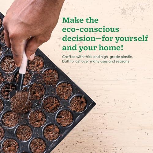 UGAOO Reusable Seedling Tray - Pack of 3 (Black, 50 Holes/Tray) | Durable Plastic Germination Trays with Drainage Holes | Ideal for Seed Starting, Greenhouse, and Indoor Gardening - Image 2