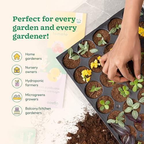 UGAOO Reusable Seedling Tray - Pack of 3 (Black, 50 Holes/Tray) | Durable Plastic Germination Trays with Drainage Holes | Ideal for Seed Starting, Greenhouse, and Indoor Gardening - Image 3