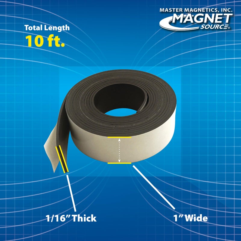 Master Magnetics شريط مغناطيسي مرن من ماستر ماغنيتيكس مع ظهر لاصق - 0.06 بوصة سمك، 1 بوصة عرض، 10 أقدام طول، 1 لفة، 07019 - Image 5