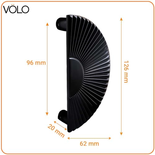 VOLO Main Door Handle/Door Handles for Main Door/Glass Door Handle/Pull Handles, for Home/Office/Hotels(Model- S-615) (Pack of 1 Set) (96 MM, Black) - Image 2