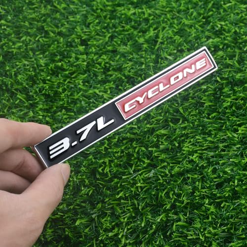 EmbRoom 2Pack 3.7L Cyclone Emblems 3D Badge Nameplate Letter Sticker Decal Fit for 2011-2020 Mustang V6 3.7L Cyclone (Red) - Image 2