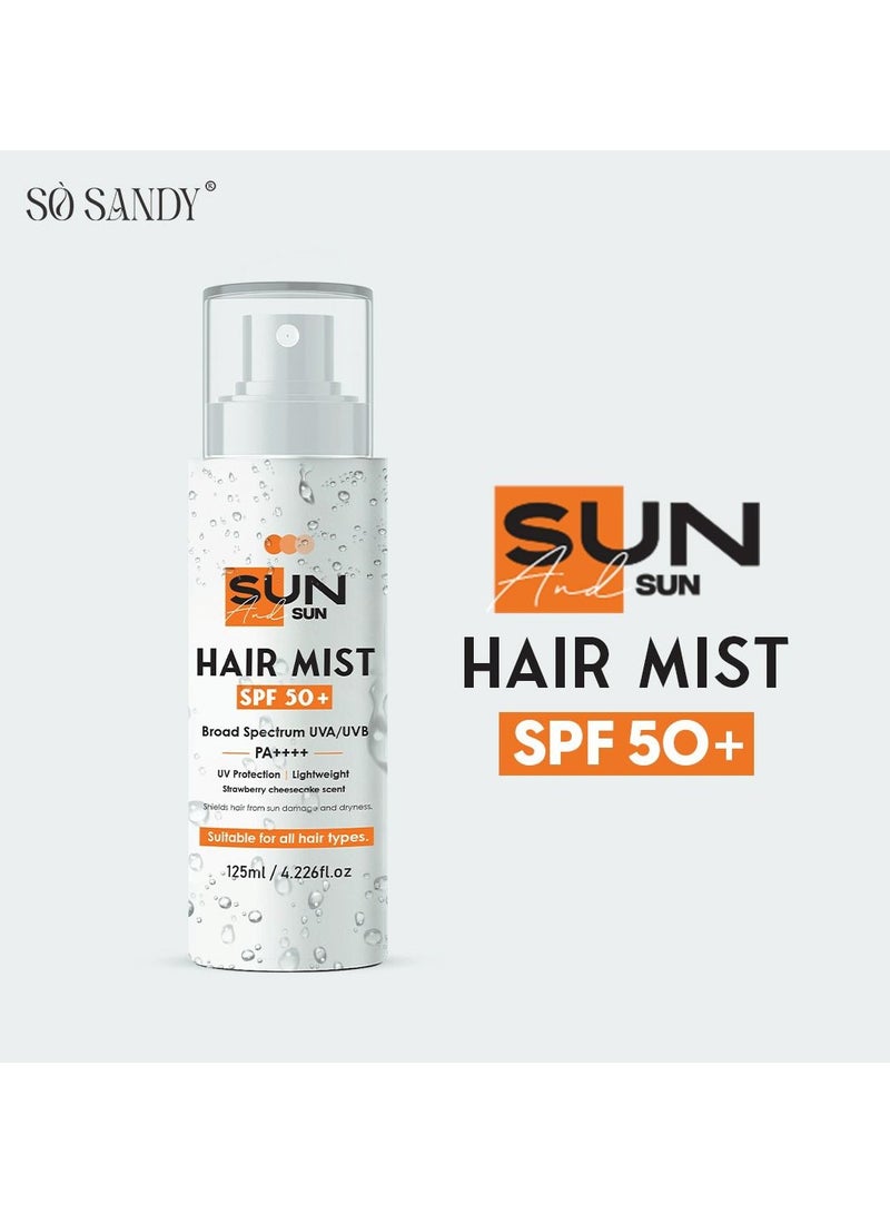 سو ساندي سبراي صن آند صن للشعر بعامل حماية من الشمس 50+ PA++++ 125 مل حماية من الشمس برائحة كيكة الفراولة بحماية +50 SPF من سو ساندي - Image 1