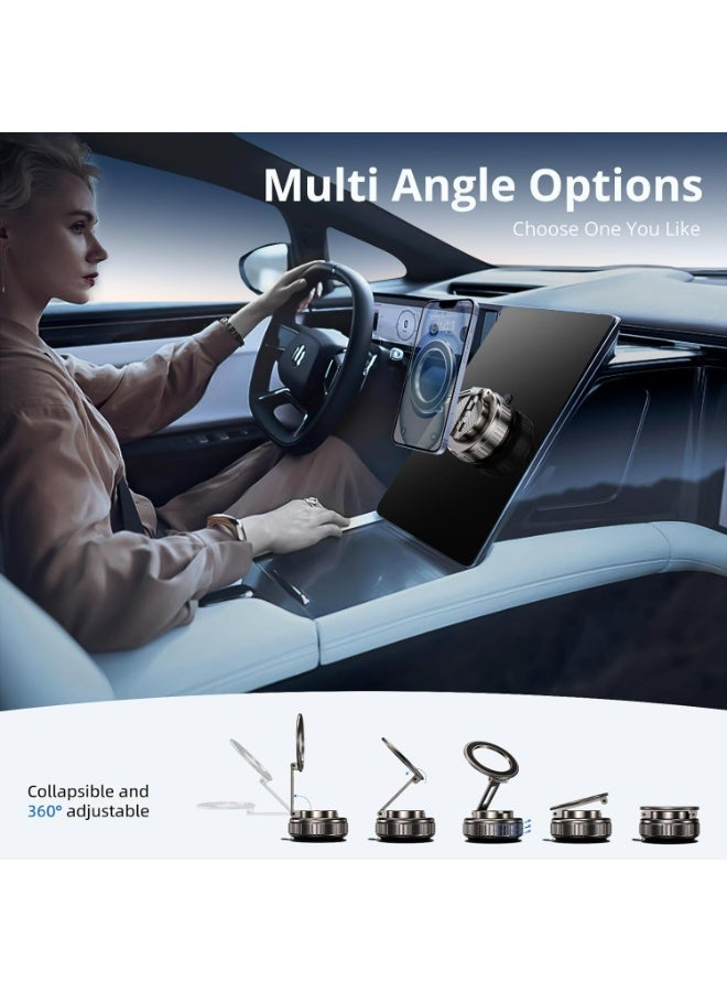 Magnetic Phone Holder with Vacuum Suction G712– 360° Adjustable Mount for Car, Home, Gym & Office, Strong N52 Magnets, Universal Compatibility with iPhone & Android, Magnetic Ring Included - Image 3