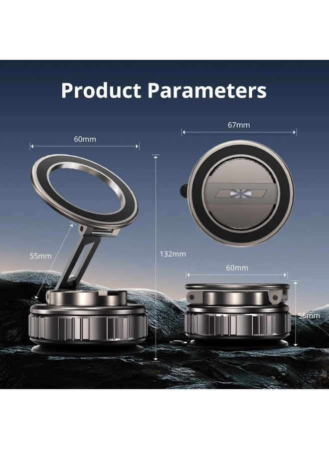 Magnetic Phone Holder with Vacuum Suction G712– 360° Adjustable Mount for Car, Home, Gym & Office, Strong N52 Magnets, Universal Compatibility with iPhone & Android, Magnetic Ring Included - Image 5