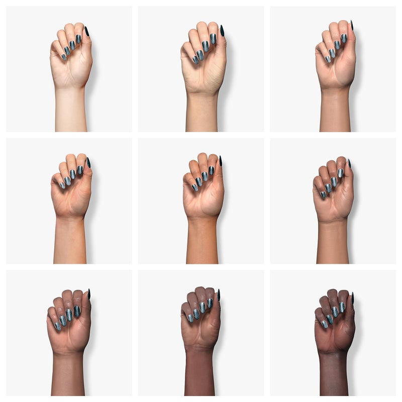 Dazzle Dry Nail Lacquer (Step 3) - Anticipation - An opaque dark slate gray with purple undertones. Full coverage cream. (0.5 fl oz) - Image 4