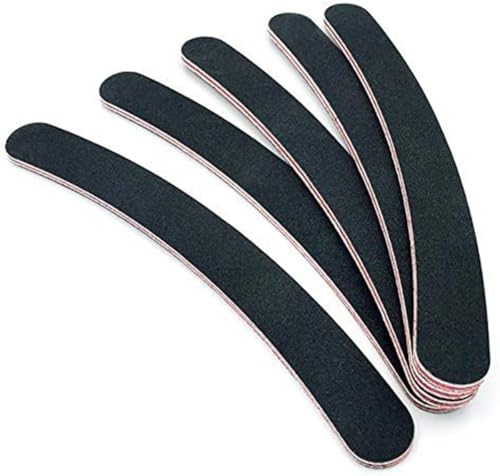 TOPWEL 10PCS Curved Professional Washable Nail Buffering Files Rounded End Manicure Pedicure Tool Double Sided Emery Board 100180 Grit Nail Art Care Buffing Buffer Sanding Files - Image 2