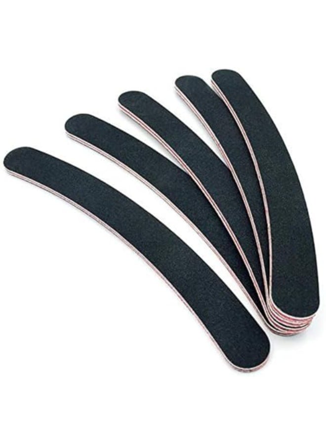 TOPWEL 10PCS Curved Professional Washable Nail Buffering Files Rounded End Manicure Pedicure Tool Double Sided Emery Board 100180 Grit Nail Art Care Buffing Buffer Sanding Files - Image 1