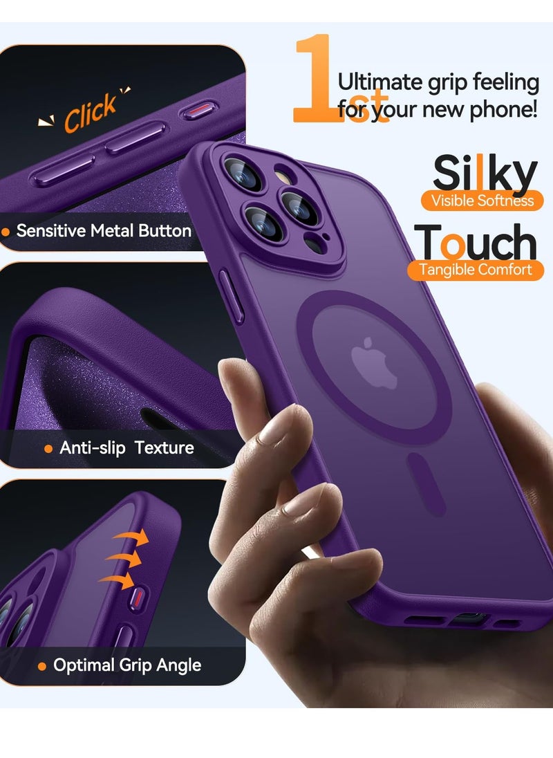 Magnetic Compatible with iPhone 15 Pro Max Case, Upgraded [Full Camera Protection] [Compatible with Magsafe] [Translucent Matte] Shockproof Protective Phone Case Cover 6.7 Inch - Deep Purple - pzsku/ZF0DF7A23A87F975C5672Z/45/_/1733566102/3aa21ac5-1c48-4748-9f57-56a33f1f57c1