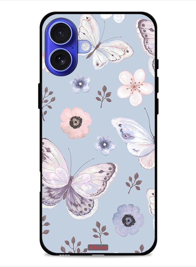 Tolwak Apple iPhone 16 Plus Protective Case Cover Butterflies And Flowers - Image 1