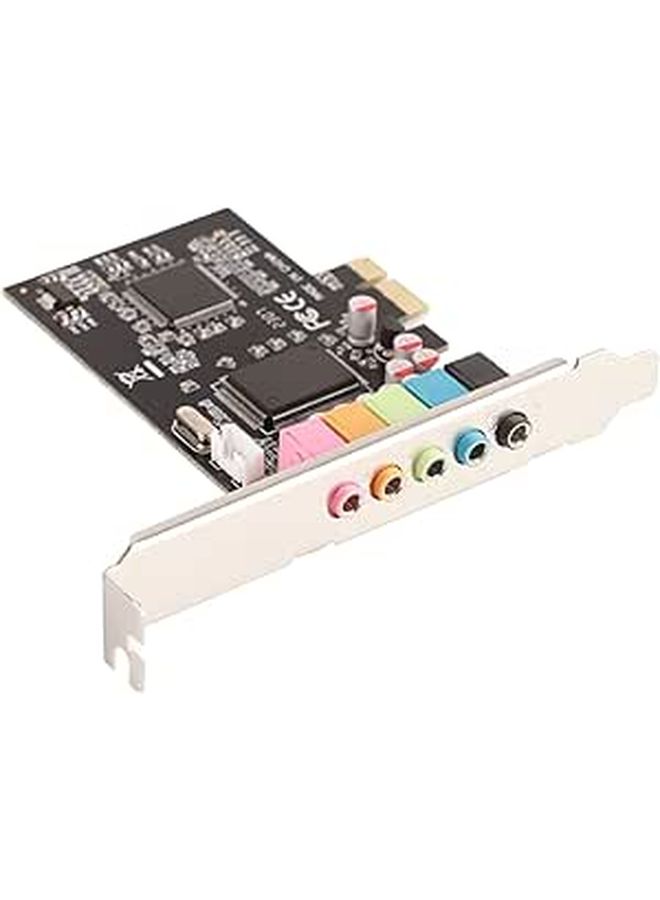 بطاقة صوت داخلية 6 قنوات PCIE للمسرح المنزلي وأجهزة الكمبيوتر المخصصة للألعاب مع قرص السواقات باللون الأسود - Image 1