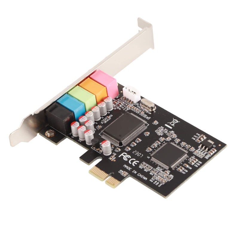 بطاقة صوت داخلية 6 قنوات PCIE للمسرح المنزلي وأجهزة الكمبيوتر المخصصة للألعاب مع قرص السواقات باللون الأسود - Image 3