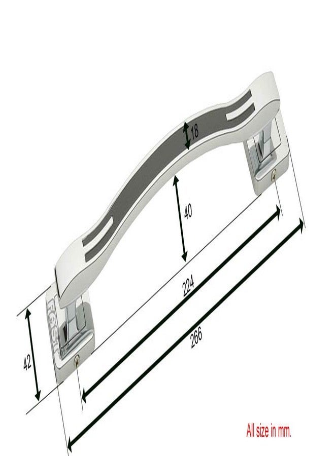 FAST DH65 Chrome Steel Black Finish Main Door Handle for Home 12 inch 1 Piece - Image 2