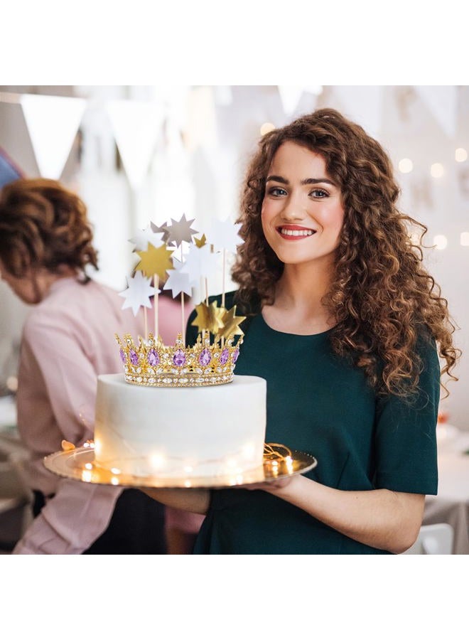 Nackiy Gold Crown for Women, Crystal Queen Tiaras Headband Wedding Bridal Hair Accessories, Birthday Party Prom Cake Topper, rhinestone - Image 2