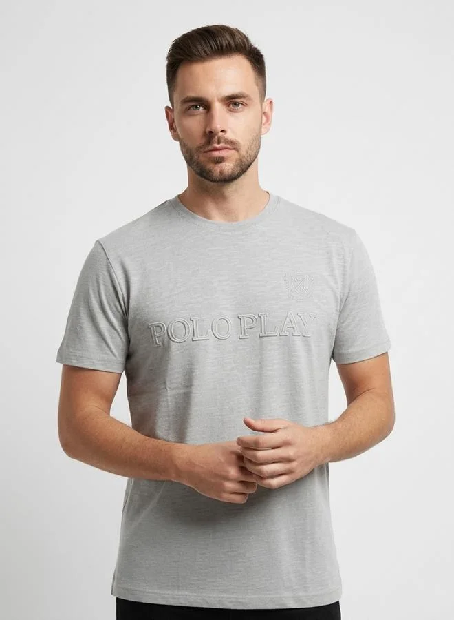 Polo Play Men Embossed Logo Crew Neck T-Shirt