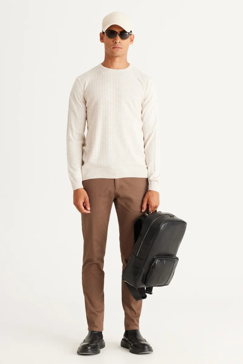اي سي اند كو / التين يلدز كلاسيكس Men's A.taş Anti-pilling Non-pilling Standard Fit Front Jacquard Knitwear Sweater