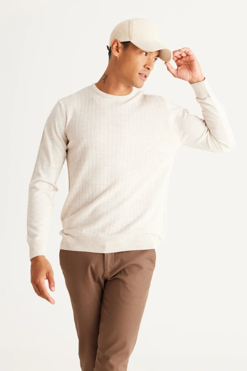 اي سي اند كو / التين يلدز كلاسيكس Men's A.taş Anti-pilling Non-pilling Standard Fit Front Jacquard Knitwear Sweater