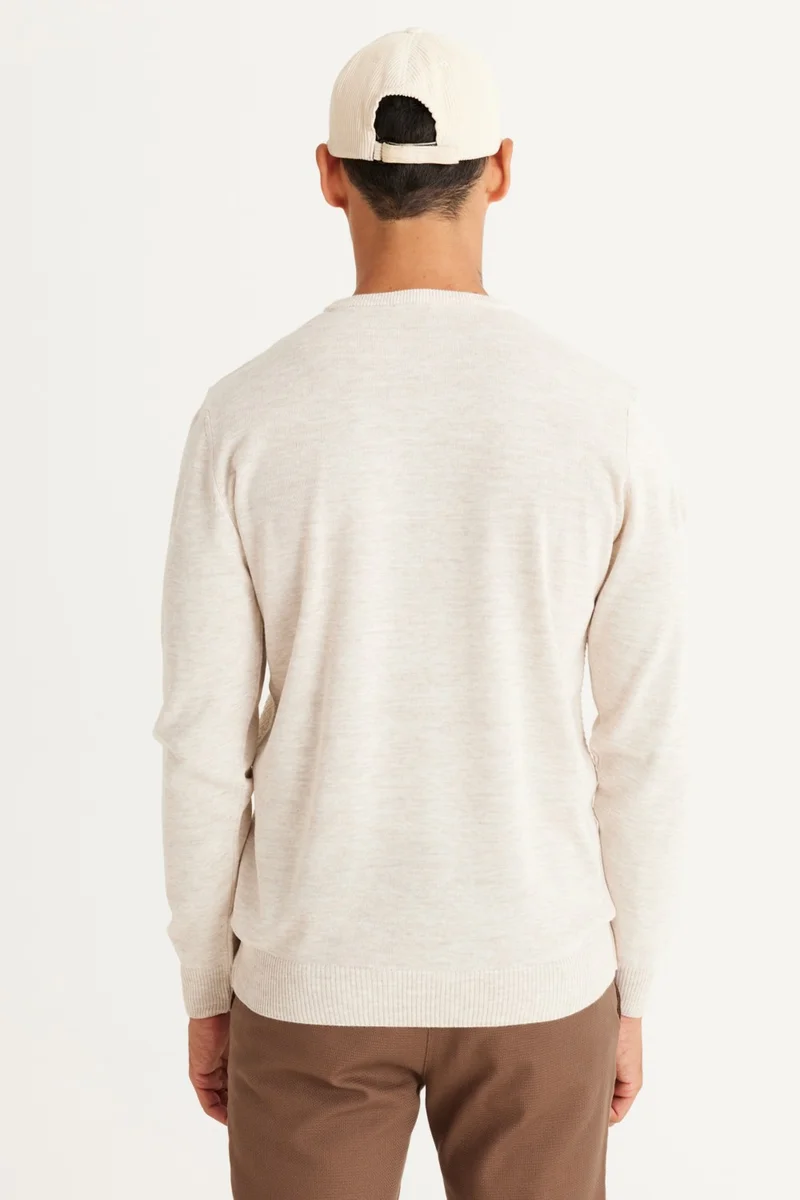 اي سي اند كو / التين يلدز كلاسيكس Men's A.taş Anti-pilling Non-pilling Standard Fit Front Jacquard Knitwear Sweater