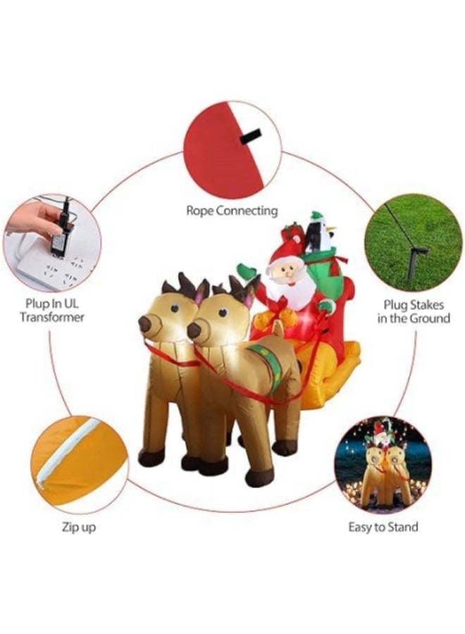 GGEROU Inflatable Outdoor Decorations, 2.2M/7.2FT Luminous Inflatable Ornaments with LED Lights Built-in - Image 4