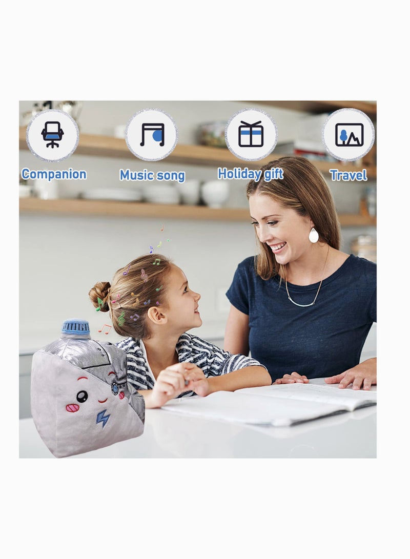 SYOSI Milk Cup Cyborg Plush Toy,  Cute Lanky Plush Toy, Eye with LED Lightt, Half Robot, Great Gift for Kids, Cartoon Fans (9.4 Inches) - Image 3