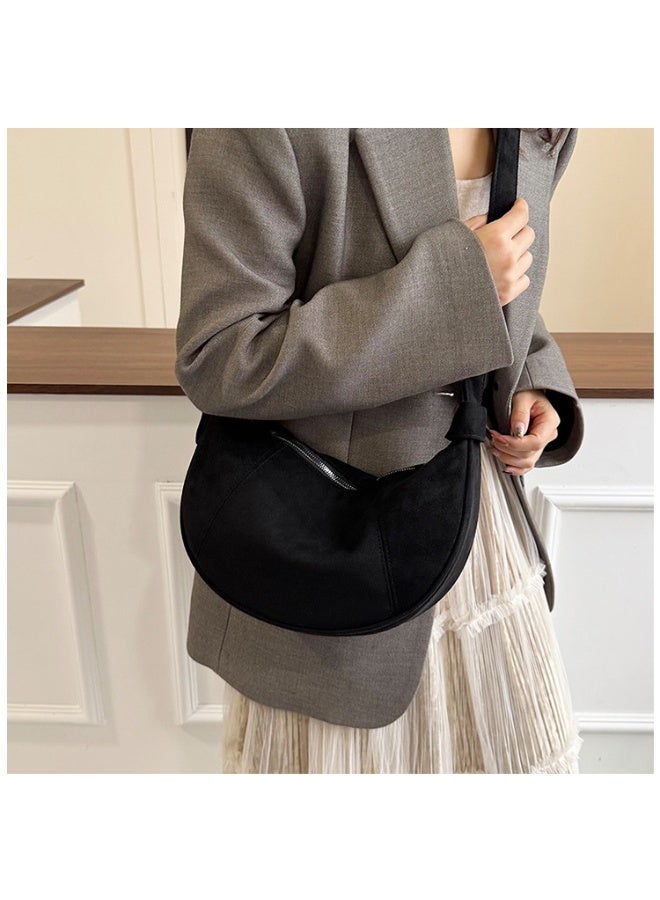 2026 Autumn New Trendy Dumpling Bag, Vintage Suede Large Capacity Casual Crossbody Hobo Bag - Image 5