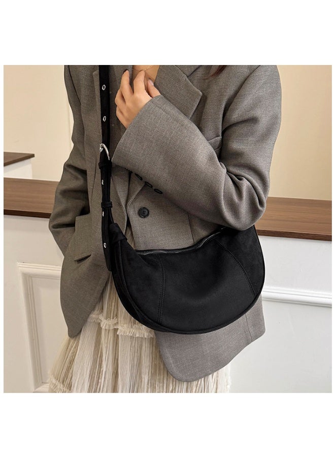 2026 Autumn New Trendy Dumpling Bag, Vintage Suede Large Capacity Casual Crossbody Hobo Bag - Image 2