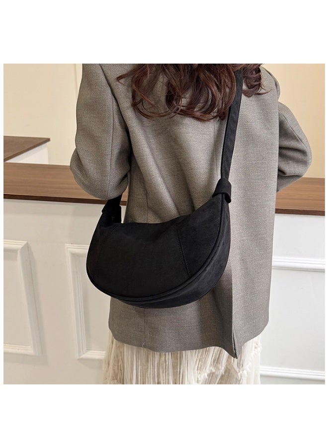 2026 Autumn New Trendy Dumpling Bag, Vintage Suede Large Capacity Casual Crossbody Hobo Bag - Image 3