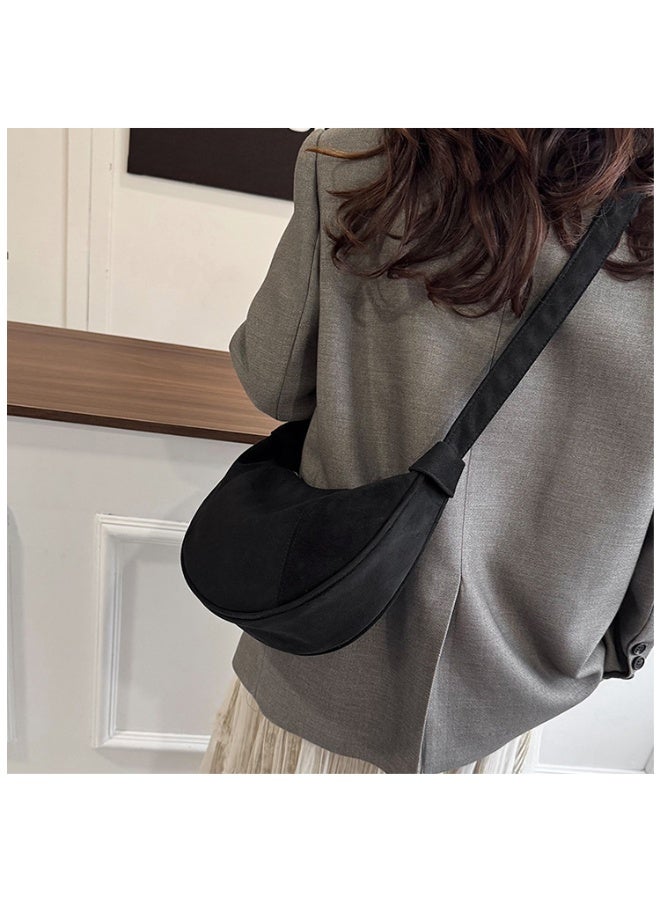 2026 Autumn New Trendy Dumpling Bag, Vintage Suede Large Capacity Casual Crossbody Hobo Bag - Image 4