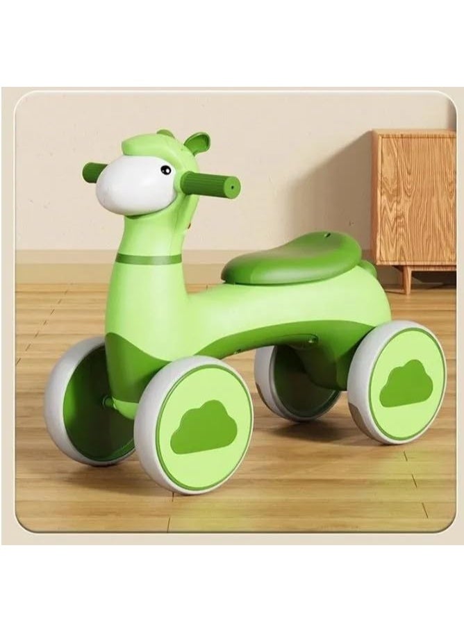 RALLEY Kids’ Balance Bike with Four Silent Wheels, Music, and Lights – Children’s Scooter with Safe Design and 135° Rotating Handlebar – Comfortable and Secure Ride-On Car – Perfect for Learning Balance and Riding - Image 1