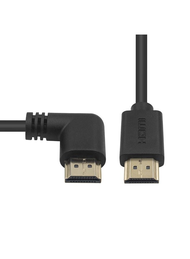 Poyiccot HDMI 2.0 Male to Male Cable 90 Degree, 2 Feet / 60cm Gold Plated High Speed HDMI Male to Male Right Angle Cable 60Hz, 4K 2K (M/M Right) - Image 3