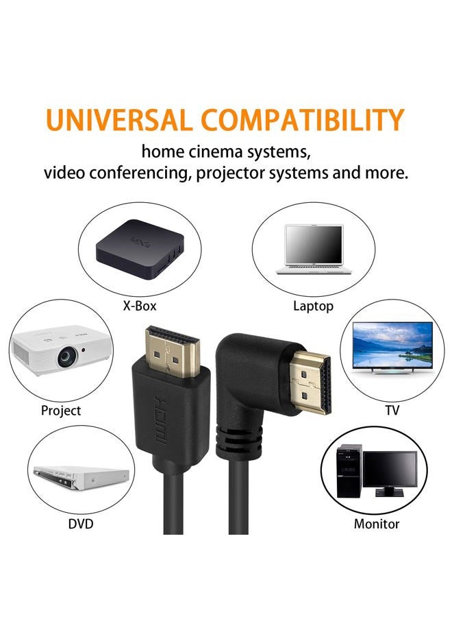 Poyiccot HDMI 2.0 Male to Male Cable 90 Degree, 2 Feet / 60cm Gold Plated High Speed HDMI Male to Male Right Angle Cable 60Hz, 4K 2K (M/M Right) - Image 4