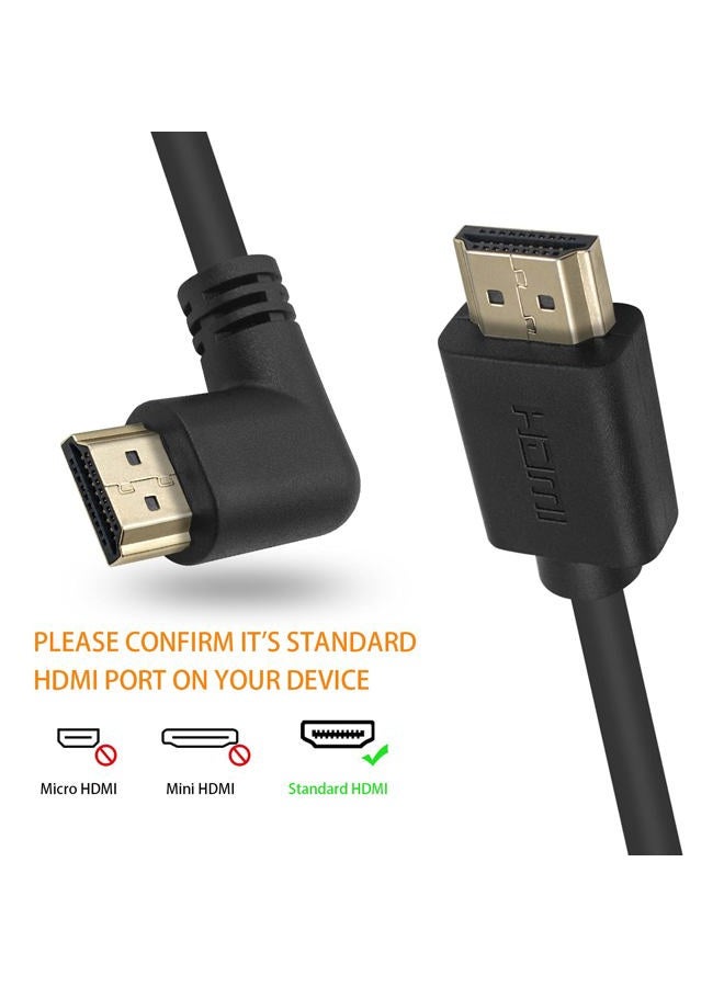 Poyiccot HDMI 2.0 Male to Male Cable 90 Degree, 2 Feet / 60cm Gold Plated High Speed HDMI Male to Male Right Angle Cable 60Hz, 4K 2K (M/M Right) - Image 5