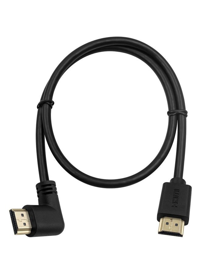 Poyiccot HDMI 2.0 Male to Male Cable 90 Degree, 2 Feet / 60cm Gold Plated High Speed HDMI Male to Male Right Angle Cable 60Hz, 4K 2K (M/M Right) - Image 1