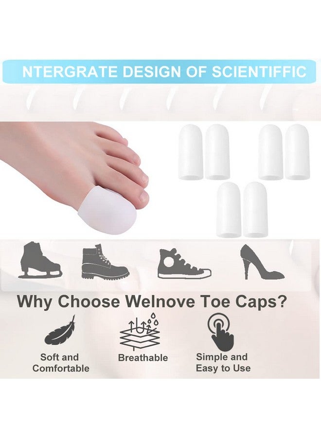 maycreate 3 Pairs Silicone Gel Toe Separator Big Toe Protector Toe Cover Caps For Painful Blisters Calluses Corns, Protective Toe Caps (L) - Image 5