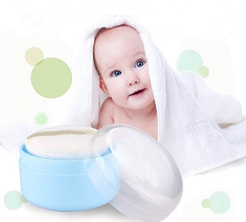 Onwon After-Bath Puff Box Empty Body Powder Container Dispenser Case with Sifter and Powder Puffs for Home and Travel Use - Image 5