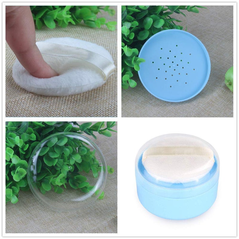 Onwon After-Bath Puff Box Empty Body Powder Container Dispenser Case with Sifter and Powder Puffs for Home and Travel Use - Image 4