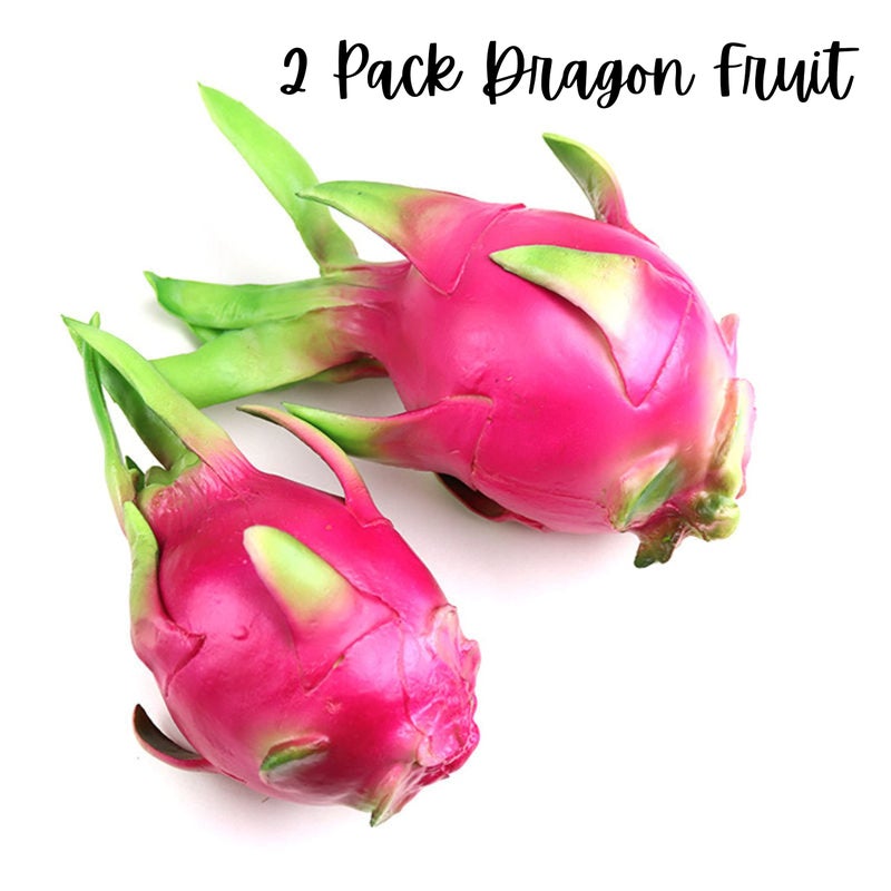 Lashicorn Artificial Dragonfruit Decor | 2 Pack | Faux Fruit Decor | Fake Fruit | Lifelike Realistic Decorative Fruit | Kitchen Decoration | Faux Fruit Bowl Accessories  - Image 2