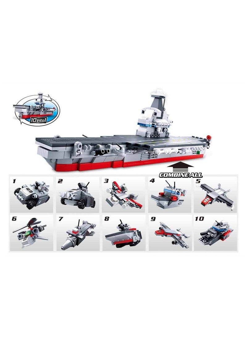 Army Sluban Army Series - Aircraft Carrier 10-In-1 Building Blocks 361 Piece For Age 6+ Years Old  - Image 2