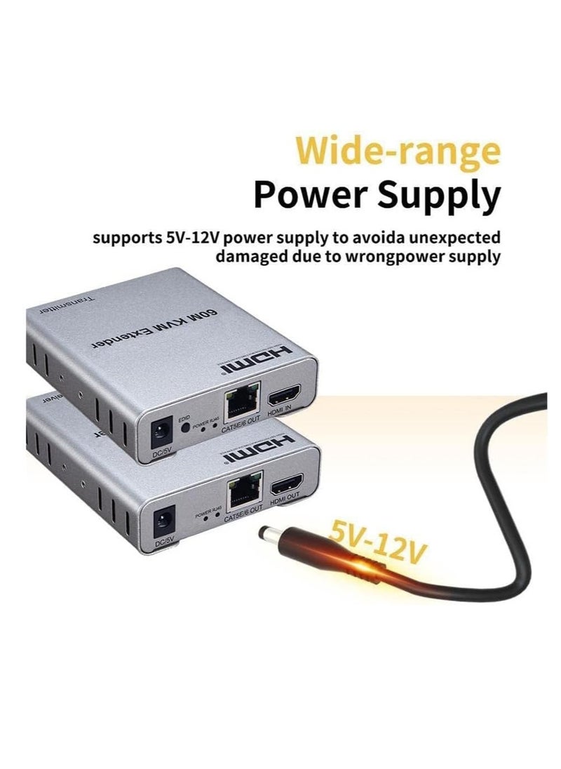 HDMI 60M KVM Extender with Audio, 1080p, 60M long distance transmission, IR remote control