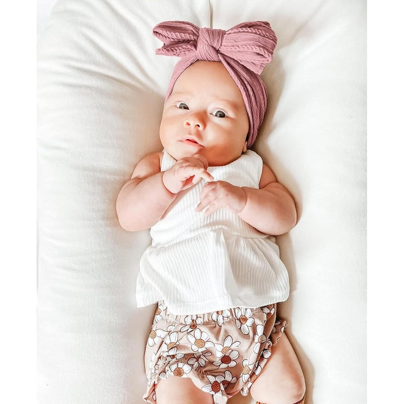 Niceye Handmade Baby Headbands Soft Stretchy Nylon Hair Bands with Bows for Newborn Infant Baby Toddler Girls - Image 5