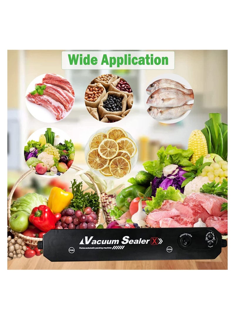 Vacuum Sealer with 10 Sealer Bag Vacuum Sealer Machine Automatic Food Vacuum Sealer for Food Savers Storage Household Black Food Sealer - Image 4