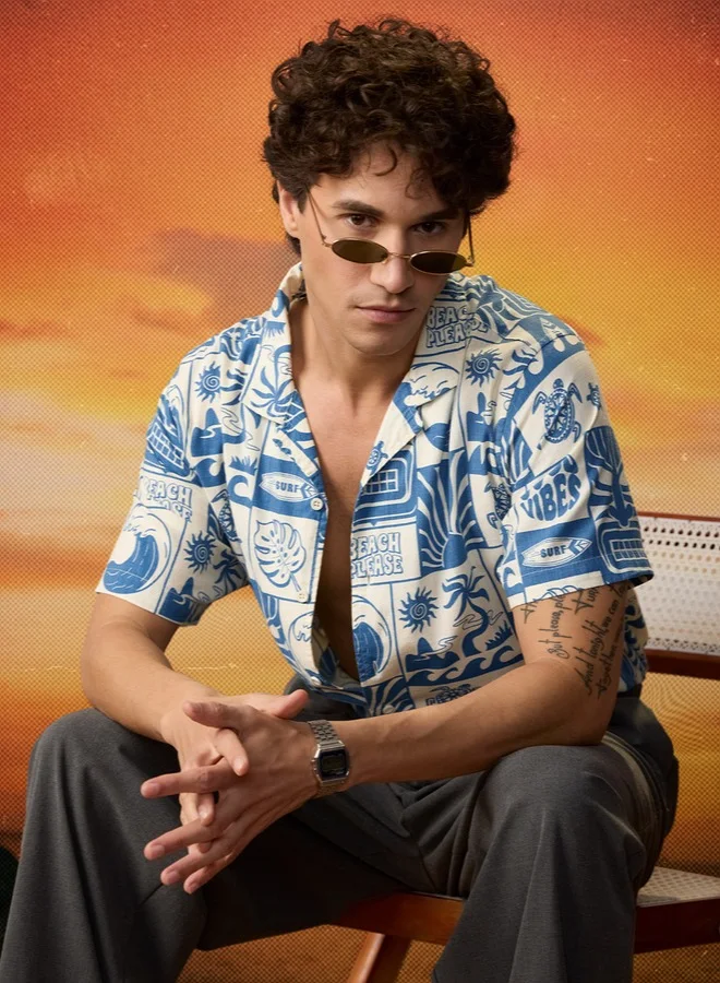 The Souled Store The Souled Store TSS Originals Summer Vibe White Regular Fit Shirts