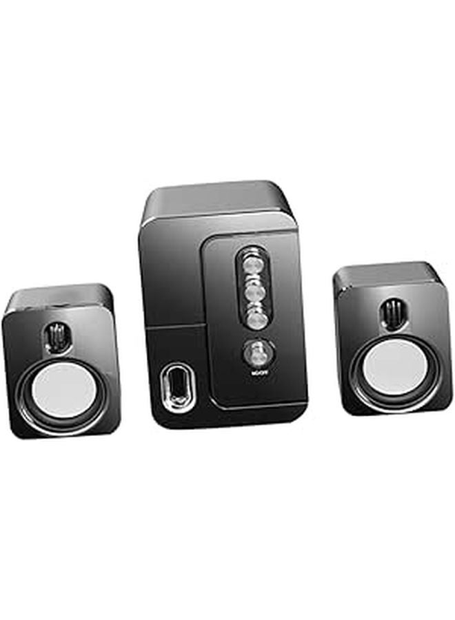 مكبرات صوت مكتبية مدمجة سوداء تعمل بمنفذ USB مع صوت محيطي ثلاثي الأبعاد وبيض عميق - Image 1