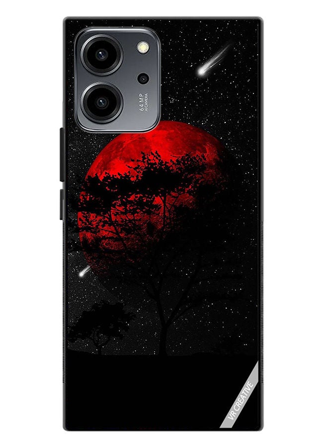 VR CREATIVE Protective Case Cover For Honor 80 SE Red Moon Design Multicolour - Image 1