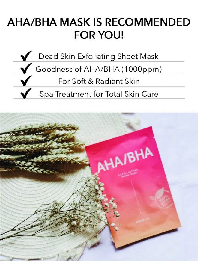 Barulab Aha/Bha Sheet Mask With Serum ; Intense Hydrating And Exfoliating Face Mask ; Korean Sheet Mask For Face;Men & Women ;23 Ml (1 Qty) - Image 4
