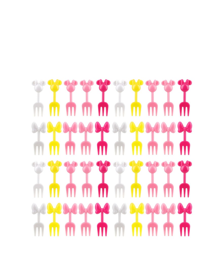 Excefore 40 قطعة رؤوس فئران لأسياخ الطعام للأطفال، شوكات للبنيو لطيفة لزينة صندوق الغداء، شوكة للأطفال، أسياخ طعام للأطفال لصندوق الغداء، للحلويات والحفلات - Image 1