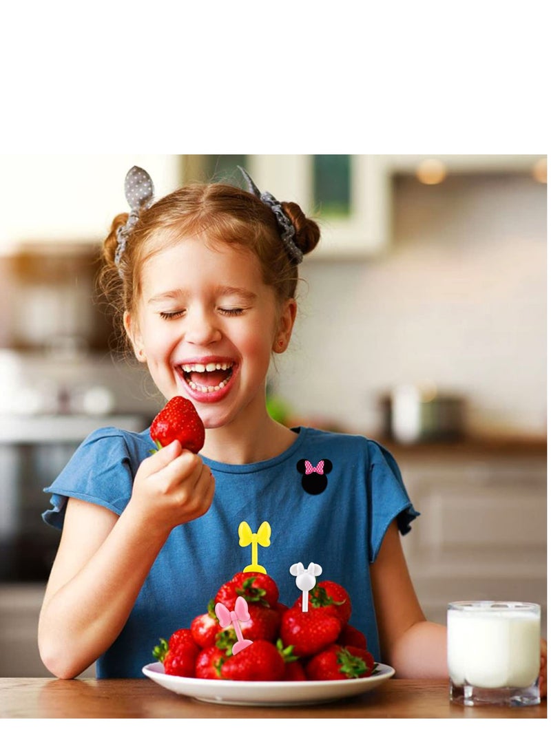 Excefore 40 قطعة رؤوس فئران لأسياخ الطعام للأطفال، شوكات للبنيو لطيفة لزينة صندوق الغداء، شوكة للأطفال، أسياخ طعام للأطفال لصندوق الغداء، للحلويات والحفلات - Image 4