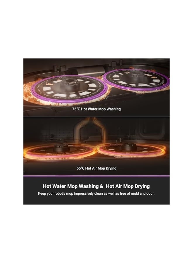 إيوريكا روبوت J15 للمكنسة والمسح – قوة شفط 16,200 باسكال، محطة تنظيف ذاتية مع غسل الممسحة بالماء الساخن وتجفيفها بالهواء الساخن، تقنية منع التشابك، ملاحة LDS ذكية، تجنب العوائق بالذكاء الاصطناعي، تحكم عبر التطبيق والصوت - Image 3